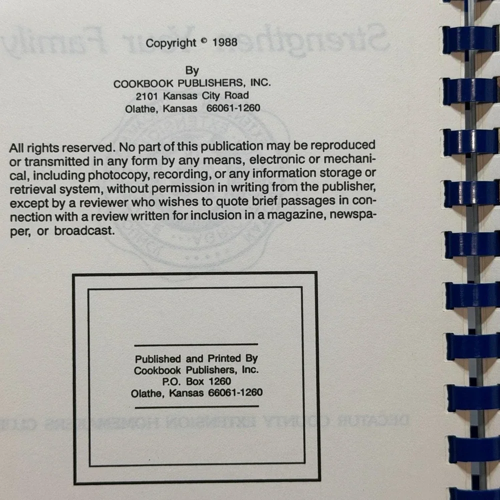 Vintage 1988 Recipes From Our House to Yours Decatur County TN Cookbook